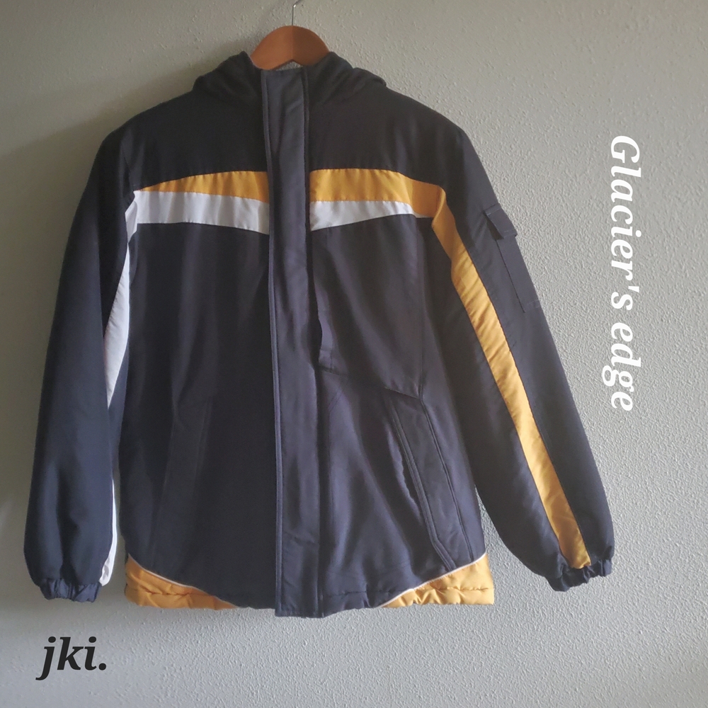 Boys/Youth Glacier's Edge Hoody Performance Jacket - Black and Yellow